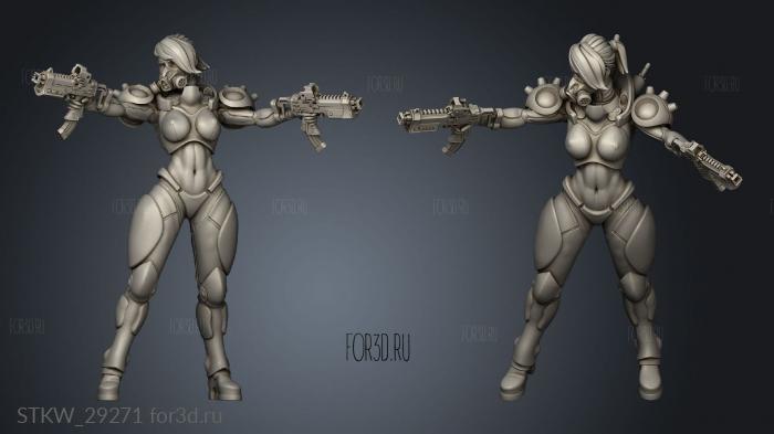 Cyberpunk Mercenary stl model for CNC