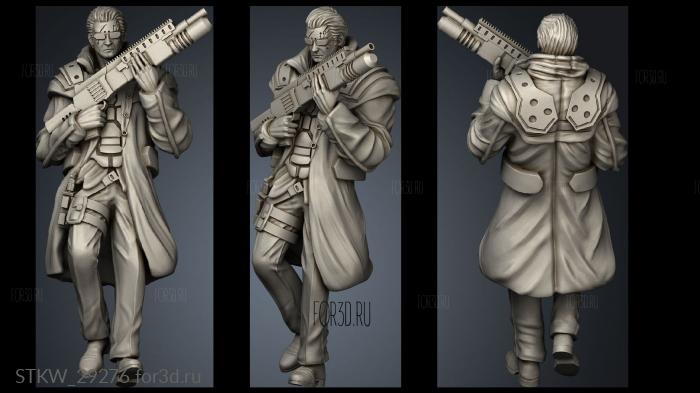 Cyberpunk Police Officers John Bi stl model for CNC