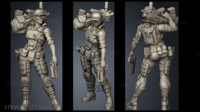 Cyberpunk Police Officers Justyne Clevel stl model for CNC