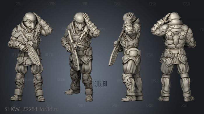 Cyberpunk QRS Trooper stl model for CNC