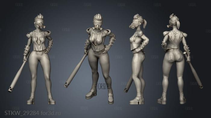 Cyberpunk Scrapper Girl stl model for CNC