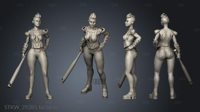 Cyberpunk Scrapper Girl stl model for CNC
