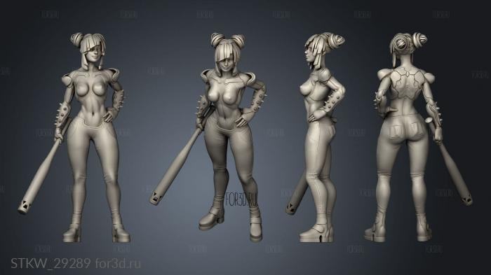 Cyberpunk Scrapper Girl stl model for CNC