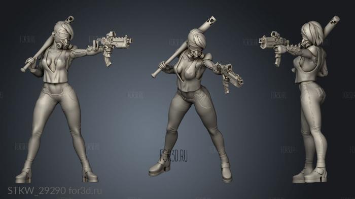 Cyberpunk Scrapper Girl stl model for CNC