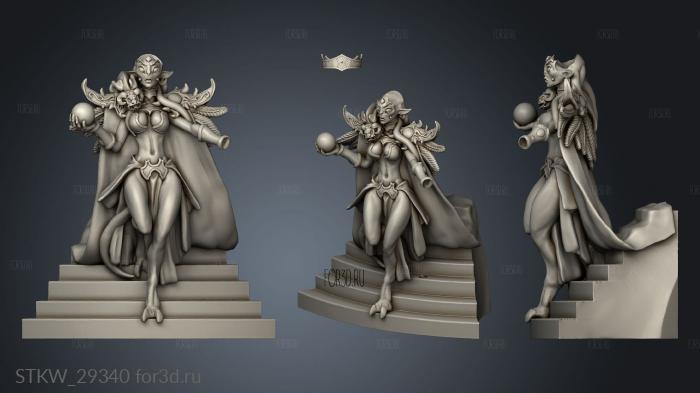 Daemonic Kingdom Lilith on stairs stl model for CNC