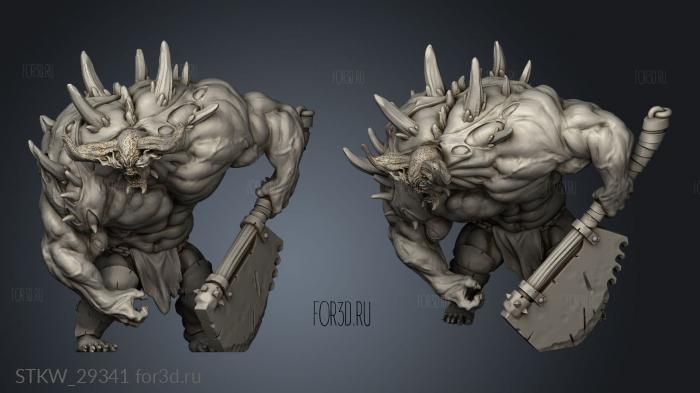 Daemonic Kingdom Razor axe stl model for CNC