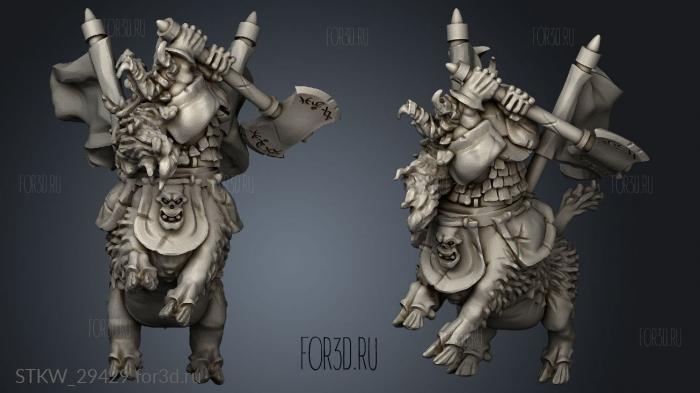 dark dwarf boar centaur champion warp lord legs stl model for CNC