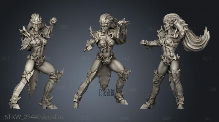 Dark Elves Fist Elf Fighting stl model for CNC