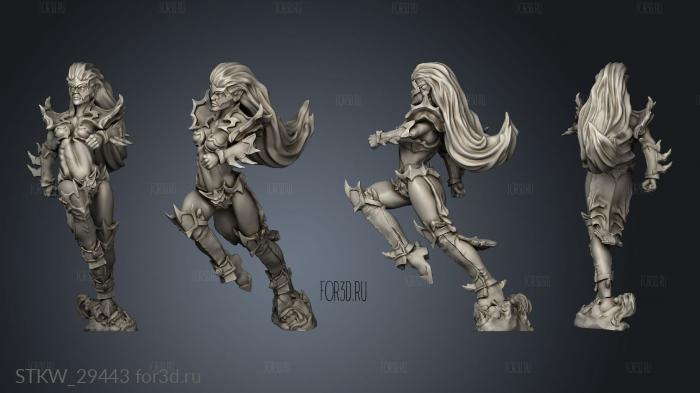 Dark Elves Fist Elf Jumping stl model for CNC