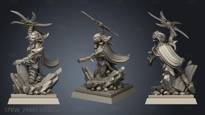 Dark Elves Hero Sq stl model for CNC