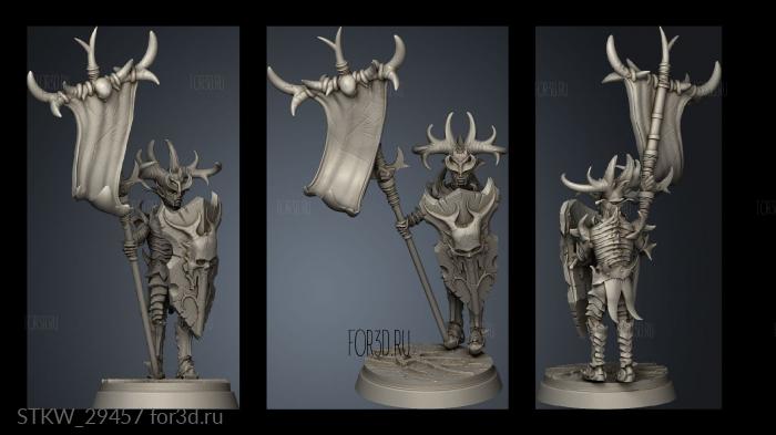 Dark Elves Soldier Banner stl model for CNC