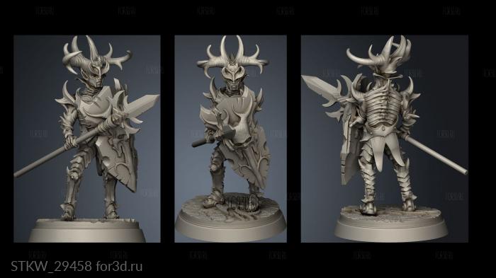 Dark Elves Soldier Lance stl model for CNC