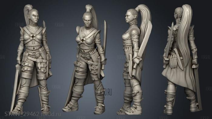 Dark Fey female stl model for CNC