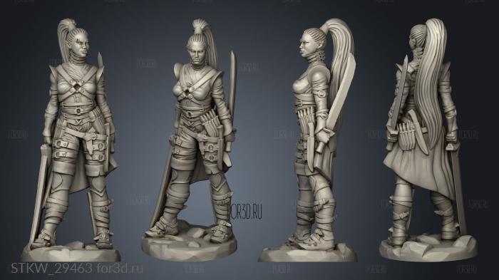 Dark Fey female stl model for CNC