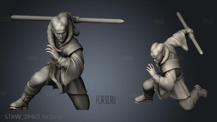 Dark Fire Jedi Knight Squad Alien Twilek stl model for CNC