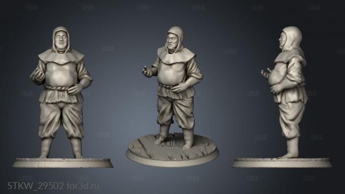 Dark Realms Family Peasant man stl model for CNC