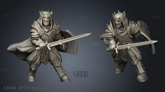 dark rhunemorian warriors stl model for CNC