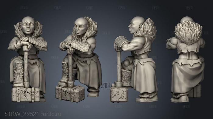 Dwarfs female stl model for CNC