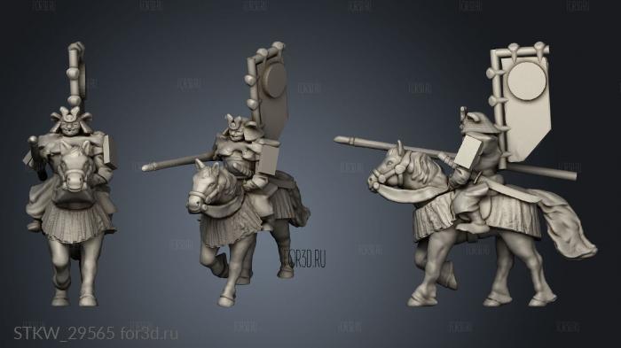 Samurai Cavalry Stand stl model for CNC