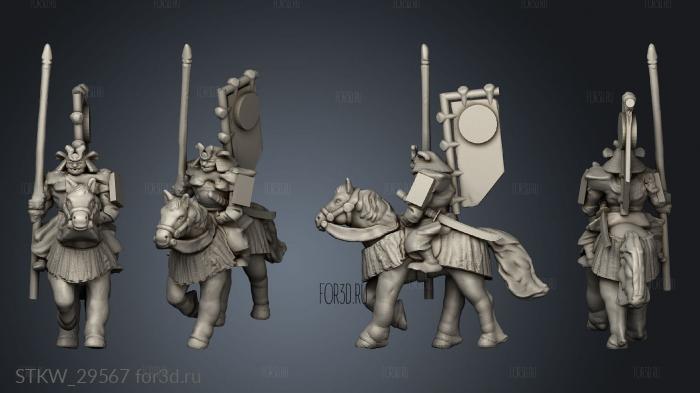 Samurai Cavalry Stand stl model for CNC