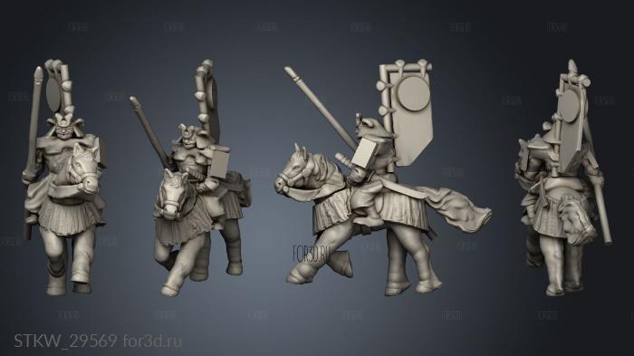 Samurai Cavalry Stand stl model for CNC