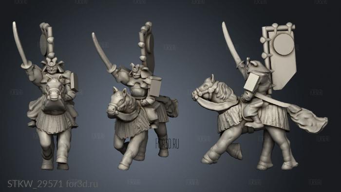 Samurai Cavalry Stand stl model for CNC