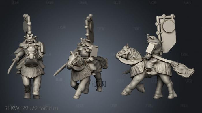 Samurai Cavalry Stand stl model for CNC