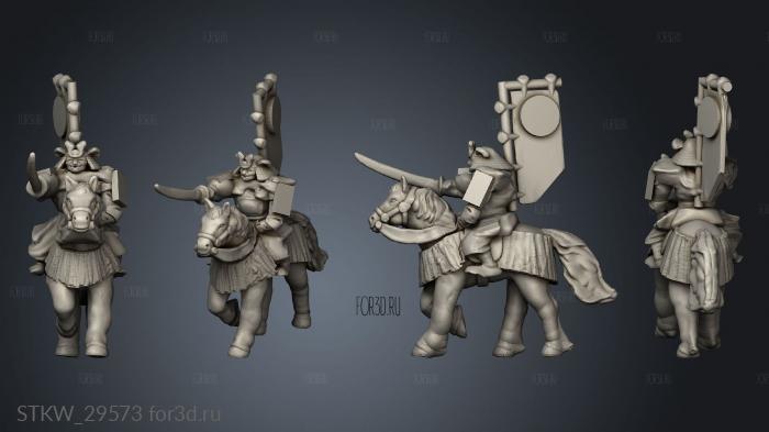 Samurai Cavalry Stand stl model for CNC