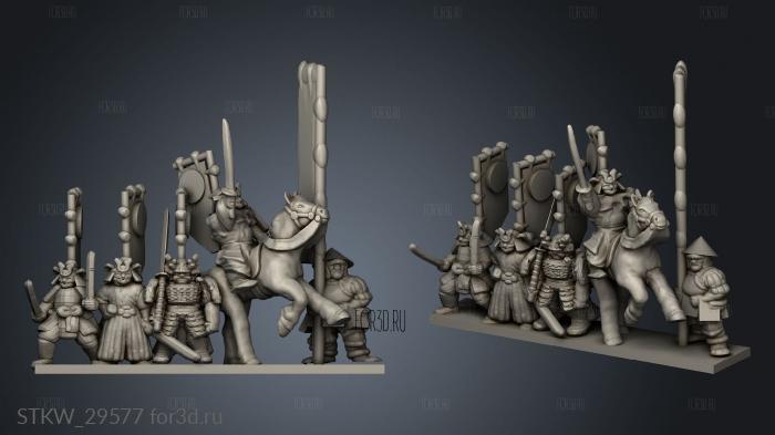 Samurai Footmen Strip stl model for CNC