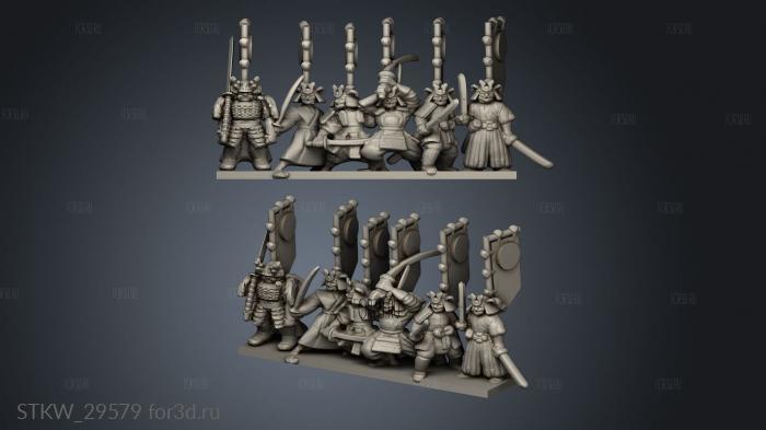 Samurai Footmen Strip stl model for CNC