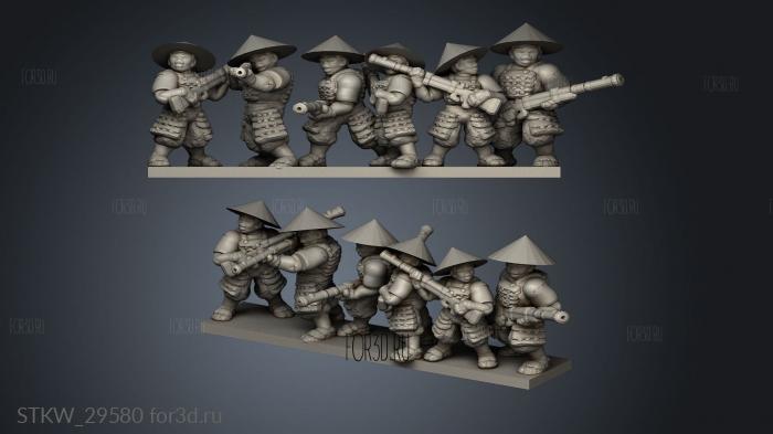 Samurai Gunners stl model for CNC