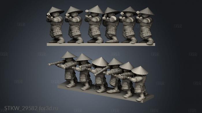 Samurai Gunners stl model for CNC