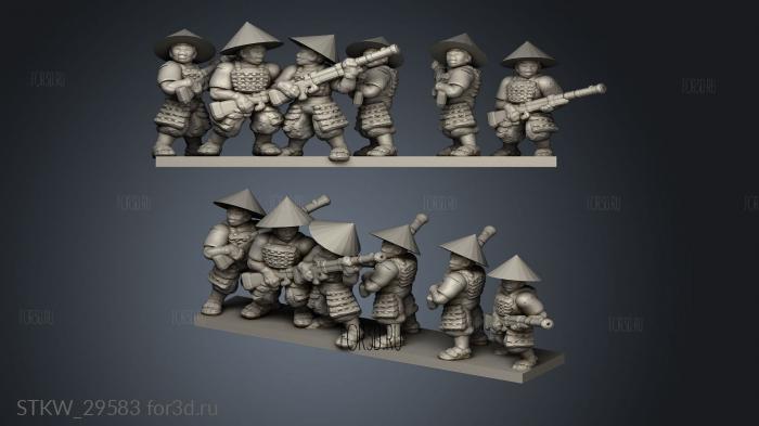 Samurai Gunners stl model for CNC