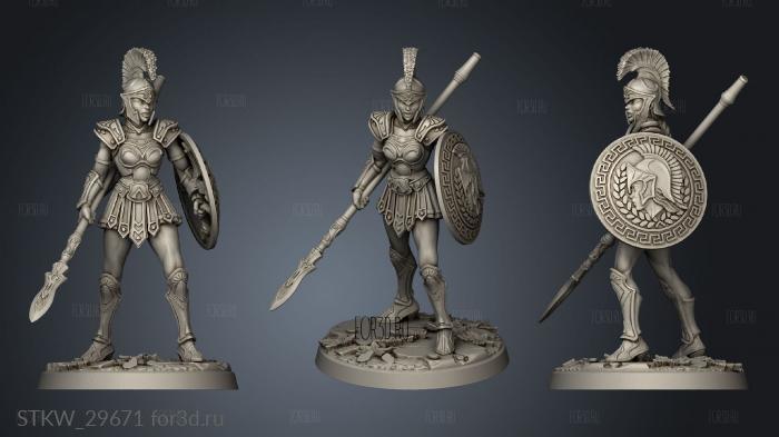 Daughter Artemis Champion Athena stl model for CNC