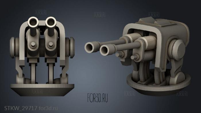 De Weapon Autocannon stl model for CNC