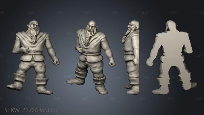 Dead Villager Male Dwarf stl model for CNC