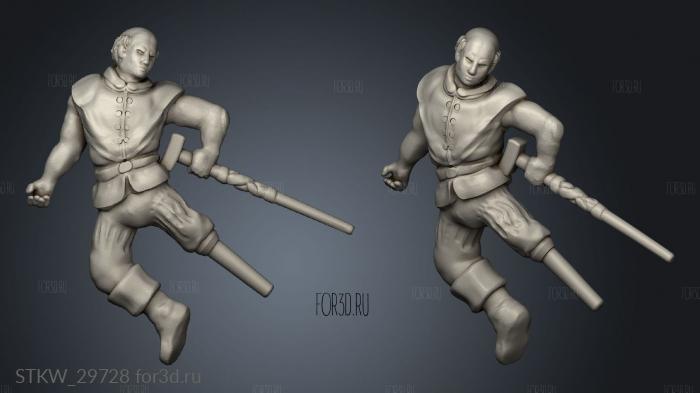 Dead Villager Male Pegleg stl model for CNC