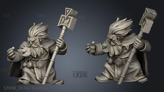 Deadly Encounters Chapter Dwarf Mage stl model for CNC