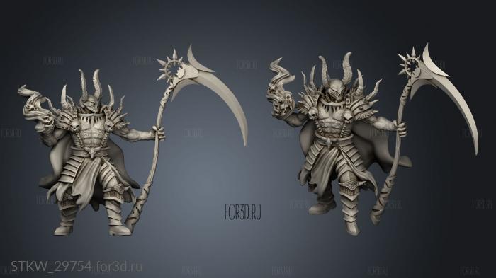 Deadly Sins Devil Warlord Scythe stl model for CNC