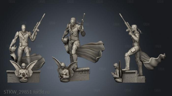 Deathstroke angel with pin stl model for CNC