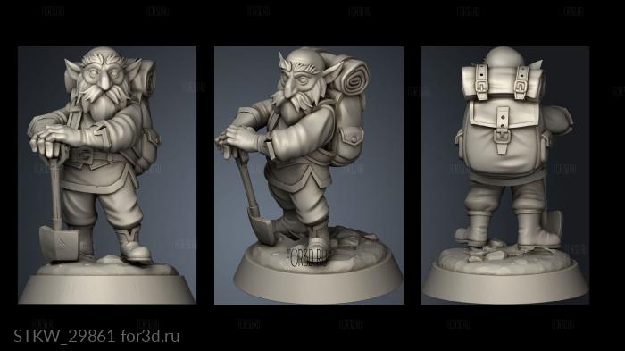 Deep Gnomes Gnome Foreman BAM stl model for CNC