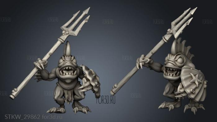 Deep Sea Creatures Fish Men Man stl model for CNC