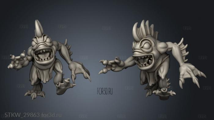 Deep Sea Creatures Fish Men Man Runner stl model for CNC