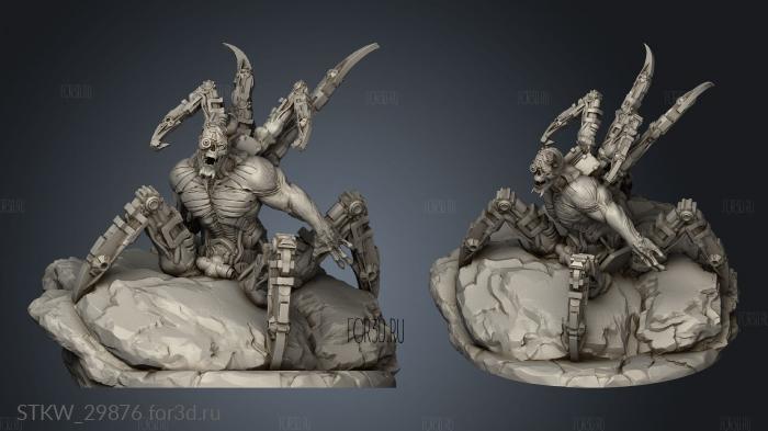 Clockwarped Demon Cyborg stl model for CNC