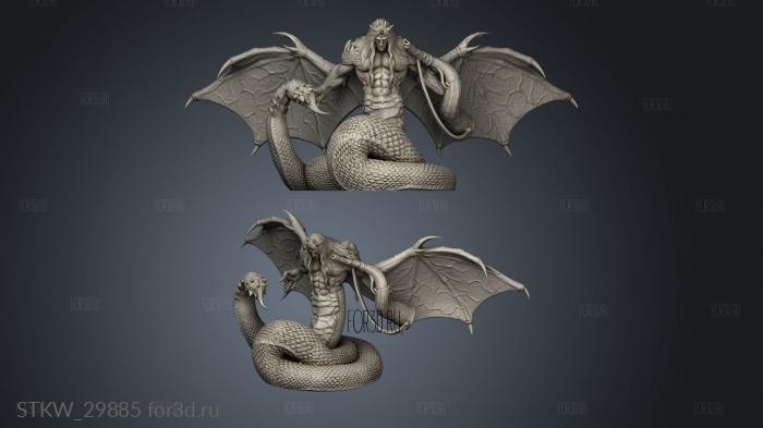 Serpentine Archdemon stl model for CNC