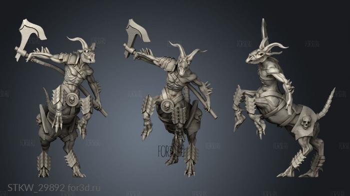Demon centaure figure stl model for CNC