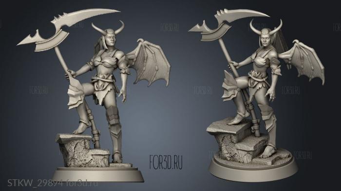 Demon female stl model for CNC
