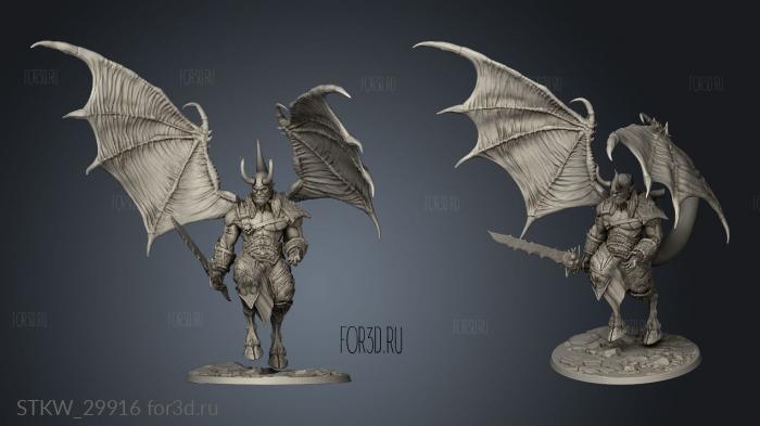 demons Warrior hell stl model for CNC