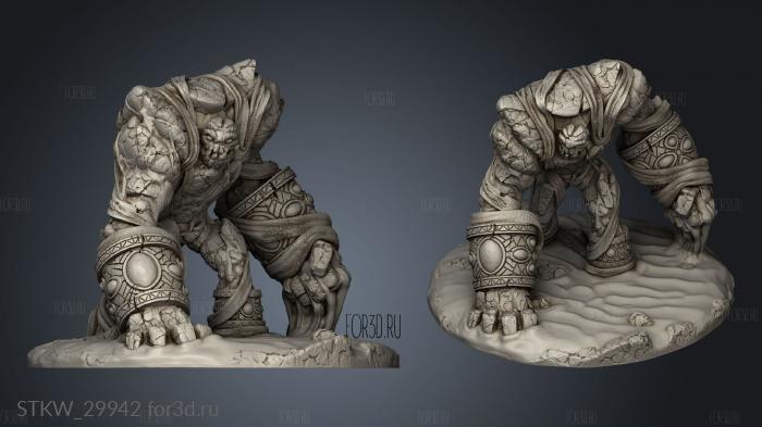 Desert Golem base stl model for CNC