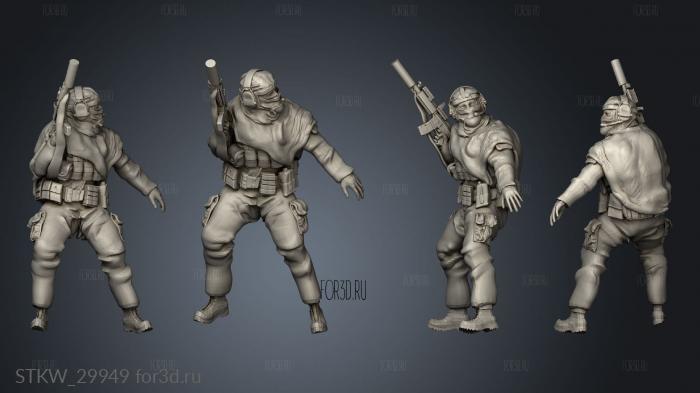 DESERT Squad Leader stl model for CNC